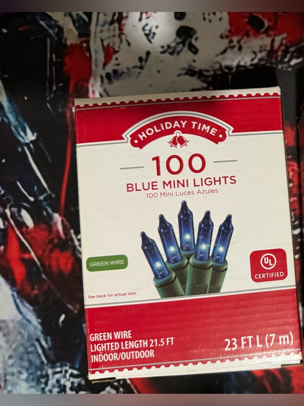 Holiday Time 100 Blue Mini Lights - Green Wire